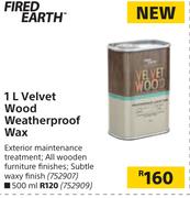 Fired Earth 1L Velvet Wood Weatherproof Wax
