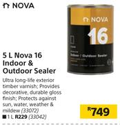Nova 16 Indoor & Outdoor Sealer-5Ltr