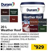 Duram 20L Weather Roof (Green)