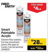 Fired Earth Smart Paintable Acrylic-Each