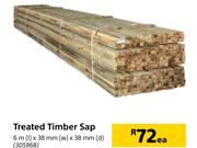 Treated Timber Sap 6m (l) x 38mm (w) x 38mm (d)