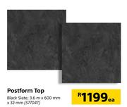 Postform Top 3.6m x 600mm x 32mm-Each