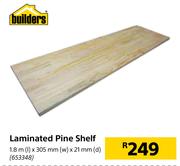 Builders Laminated Pine Shelf 1.8m (l) x 305mm (w) x 21mm (d)