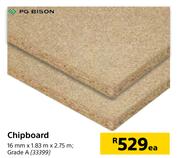 PG Bison Chipboard 16mm x 1.83m x 2.75m-Each