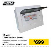 Major Tech 12 Way Distribution Board Flush Mount