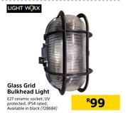 Lightworx Glass Grid Bulkhead Light