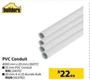 Builders PVC conduit 4000mm x 20mm-Each