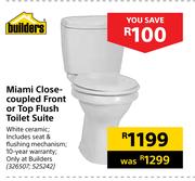 Builders Miami Close Coupled Front Or Top Flush Toilet Suite
