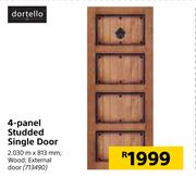 Dortello 4 Panel Studded Single Door
