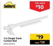 Builders 1m Single Track Curtain Rail (White)