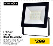 Light Worx LED Slim Design Black Floodlight
