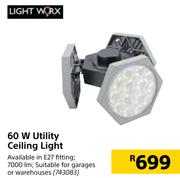 Light Worx 60W Utility Ceiling Light-Each