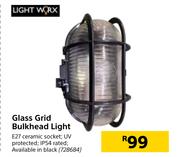 Light Worx Glass Grid Bulkhead Light