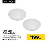 Light Worx 12W LED Ceiling Light-Each