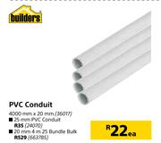 Builders PVC Conduit 20 mm x 4 m-25 Bundle Bulk