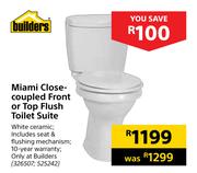 Builders Miami Close Coupled Front Or Top Flush Toilet Suite