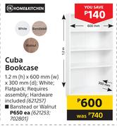 Home & Kitchen Cuba Bookcase-1.2m (h) x 600mm (w) x 300mm (d)