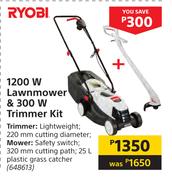 Ryobi 1200W Lawnmower & 300W Trimmer Kit