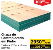 Chapa de Contraplacado em Pinho-cada