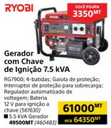 Ryobi Gerador com Chave de Ignicao 7.5 KVA