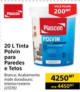Plascon Tinta Polvin Para Paredes e Tetos-20L