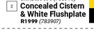 Lusso Concealed Cistern & White Flush Plate 