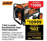 Grip 7 KVA 4 Stroke Recoil Electric Start Petrol Generator