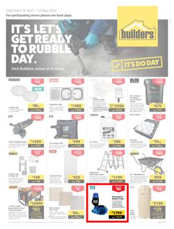 Builders Inland : It's Let's Get Ready To Ready to Rubble Day (16 April - 13 May 2024), page 1