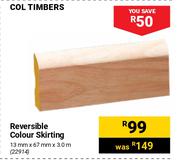 Col Timbers Reversible Colour Skirting 13mm x 67mm x 3.0m