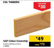 Col Timbers Sap Colour Coverstrip 8mm x 44mm x 3.0m