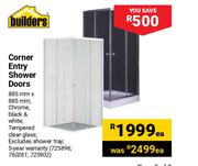 Builders Corner Entry Shower Doors-Each