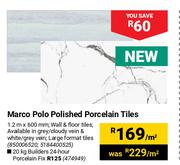 Marco Polo Polished Porcelain Tiles-1.2m x 600mm Per Sqm