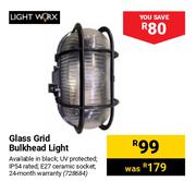 Lightworx Glass Grid Bulkhead Light