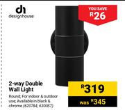 Design House 2 Way Double Wall Light