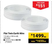 Flat Twin Earth Wire 2.5mm x 100m Roll-Each