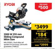 Ryobi 2000W 255mm Sliding Compound Mitre Saw