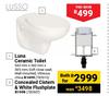 Lusso Luna Ceramic Toilet & Concealed Cistern & White Flushplate-For Both
