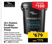 Fired Earth Painters Pro Water Based Plaster Primer 663896-20Ltr