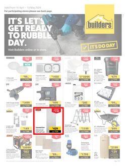 Builders KwaZulu-Natal & East London : It's Let's Get Ready To Rubble Day (16 April - 13 May 2024), page 1