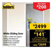 Builders White Sliding Door