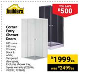 Builders Corner Entry Shower Doors-Each