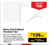 Marco Polo Polished Porcelain Tiles-600mm x 600mm Per Sqm