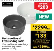 Bijiou Deviance Round Freestanding Basin-Each