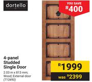 Dortello 4 Panel Studded Single Door