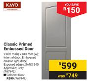 Kayo Colonist Primed Embossed Door-2.032m (h) x 813mm (w)