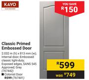 Kayo Classic Primed Embossed Door-2.032m (h) x 813mm (w)