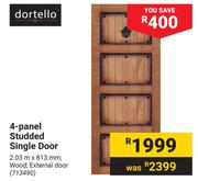 Dortello 4 Panel Studded Single Door