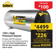 Builders 150L High Pressure Geyser