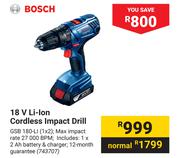 Bosch 18V Li-Ion Cordless Impact Drill