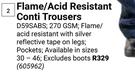 Beck Flame/Acid Resistant Conti Trousers